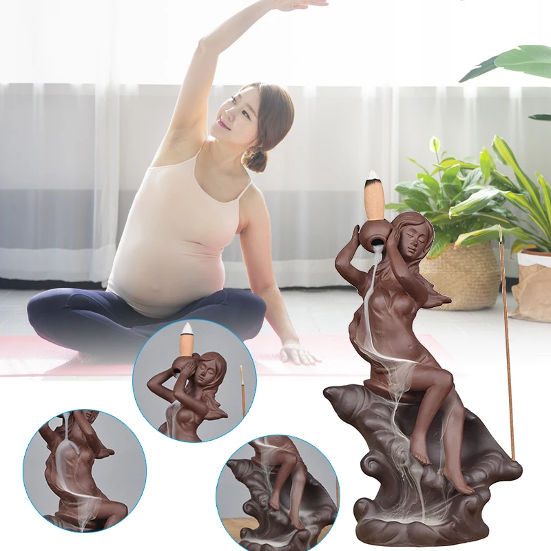 Ceramic Purple Clay Incense Burner Indoor Furniture Ornaments Beauty Statue Backflow Incense Furnace Home Decor EL
Ceramic Purple Clay Incense Burner Indoor Furniture Ornaments Beauty Statue Backflow Incense Furnace Home Decor EL