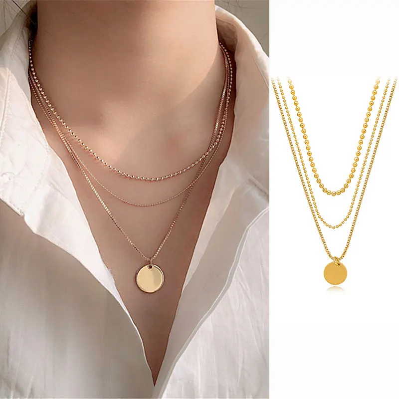 xiaoboACC 18K Gold Plated Multi-Layered Necklace Goth Metal Round Tag Women Neck Choker Chains Wholesale
xiaoboACC 18K Gold Plated Multi-Layered Necklace Goth Metal Round Tag Women Neck Choker Chains Wholesale