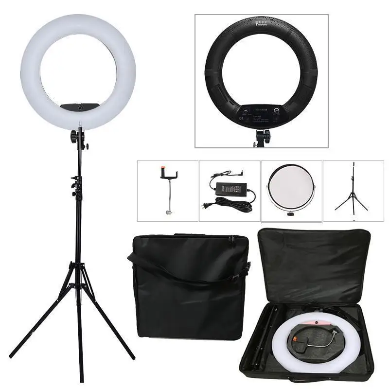 

Yidoblo FS-480II 2 Colors adjust Camera Photo/Studio/Phone/Video 18\"48W 480 LED Ring Light LED Lamp+ 2M tripod +Soft bag
