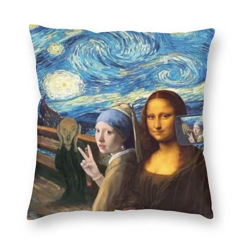 Starry Night By Mona Lisa And Vincent Van Gogh Cushion Cover Art Painting Throw Pillow Case for Car Custom Pillowcase Home Decor
Starry Night By Mona Lisa And Vincent Van Gogh Cushion Cover Art Painting Throw Pillow Case for Car Custom Pillowcase Home Decor