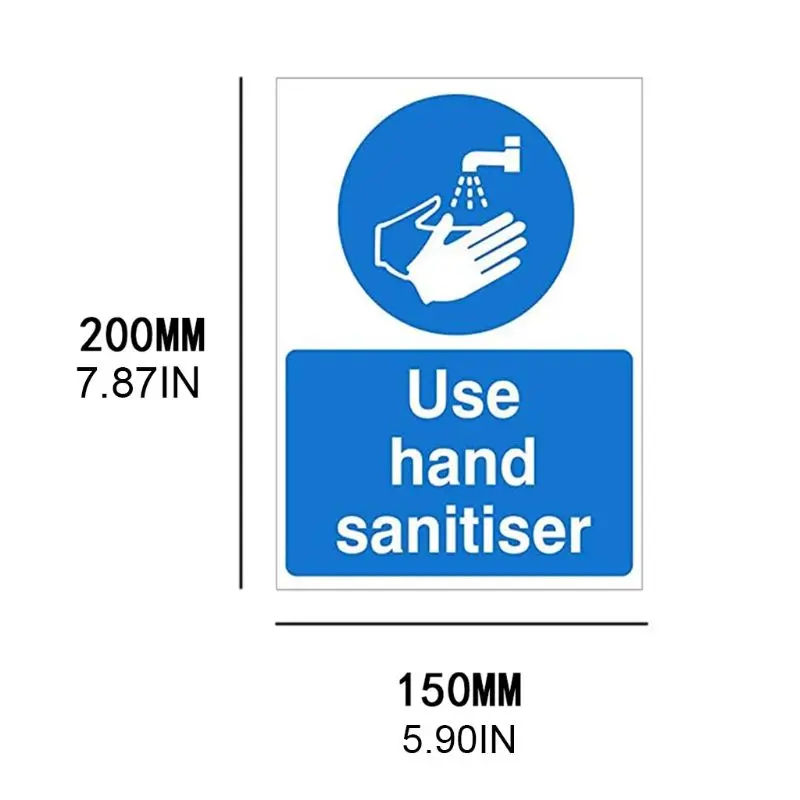 10 Pcs "Use hand sanitiser" Sign Wall Sticker with Hand Washing Picture Multipurpose Safety Protection Warning Accessories
10 Pcs "Use hand sanitiser" Sign Wall Sticker with Hand Washing Picture Multipurpose Safety Protection Warning Accessories