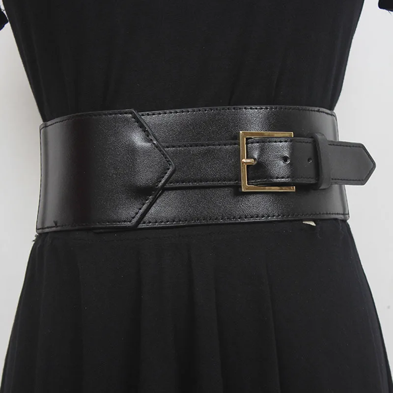 SeeBeautiful Pin Buckle PU Leather Decorative Stitching Elastic Cloth Wide Waist Belt Women New Fashion G933
SeeBeautiful Pin Buckle PU Leather Decorative Stitching Elastic Cloth Wide Waist Belt Women New Fashion G933