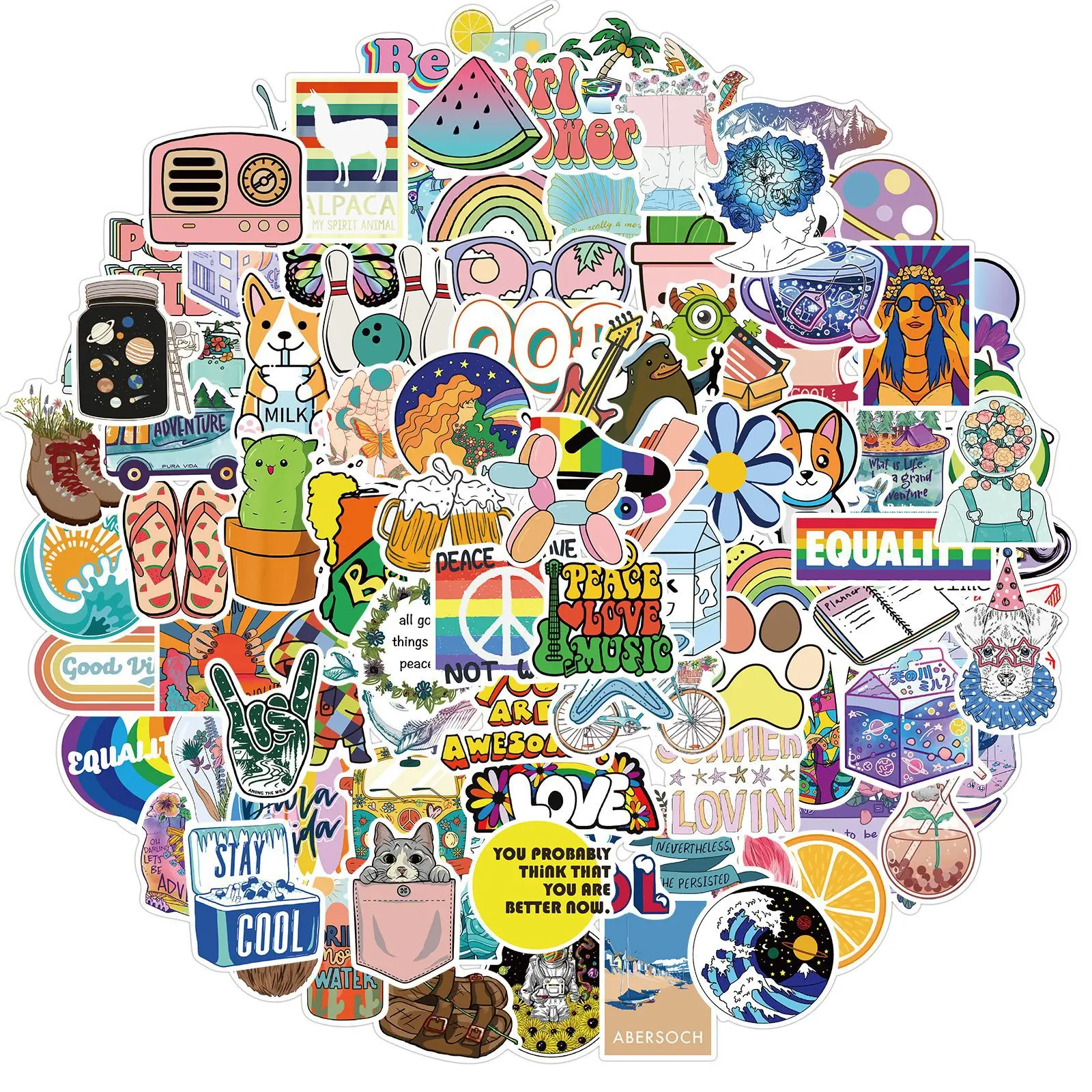 100Pcs/Lot Cartoon Stickers Small Fresh Stickers For Luggage Laptop Decal Moto Skateboard Bicycle Guitar Waterproof Sticker
100Pcs/Lot Cartoon Stickers Small Fresh Stickers For Luggage Laptop Decal Moto Skateboard Bicycle Guitar Waterproof Sticker