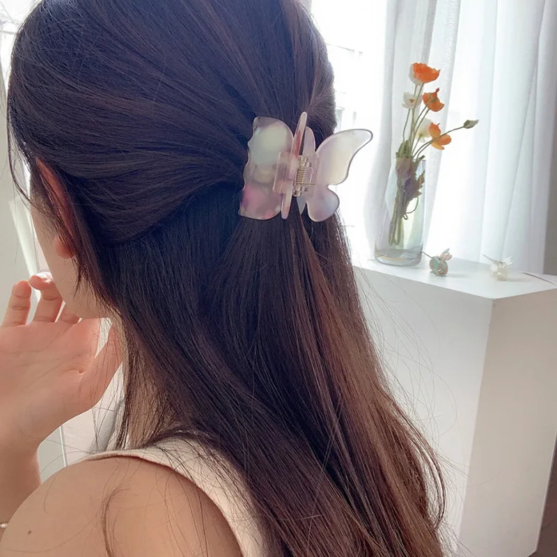 Women Girls Acetate Resin Hair Claw Sweet Fairy Butterfly Hairpin Clip Gradient Tie-dye Colored Styling Tools Barrettes
Women Girls Acetate Resin Hair Claw Sweet Fairy Butterfly Hairpin Clip Gradient Tie-dye Colored Styling Tools Barrettes