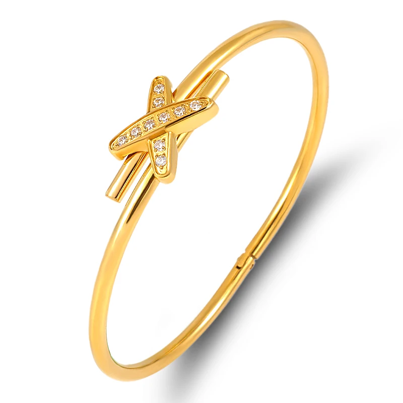 Classic Jewelry Letter X Crystals Bangles & Bracelet for Women Stainless Steel Cross Design Bracelet Fashion Bijoux Couple Gift
Classic Jewelry Letter X Crystals Bangles & Bracelet for Women Stainless Steel Cross Design Bracelet Fashion Bijoux Couple Gift