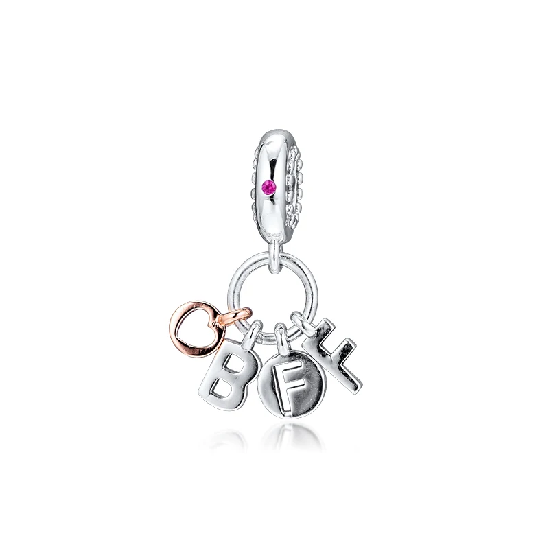 CKK подходит для браслета Pandora "Best Friends Forever" зеркальные серебряные бусины 925