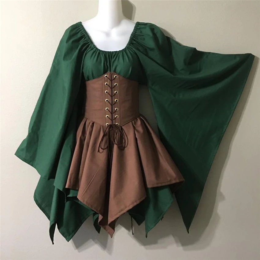 Renaissance Vintage Palace Victoria Medieval Costume Women Halloween Cosplay Full Sleeve Waist Bandage Ptachwork Dress Party
Renaissance Vintage Palace Victoria Medieval Costume Women Halloween Cosplay Full Sleeve Waist Bandage Ptachwork Dress Party