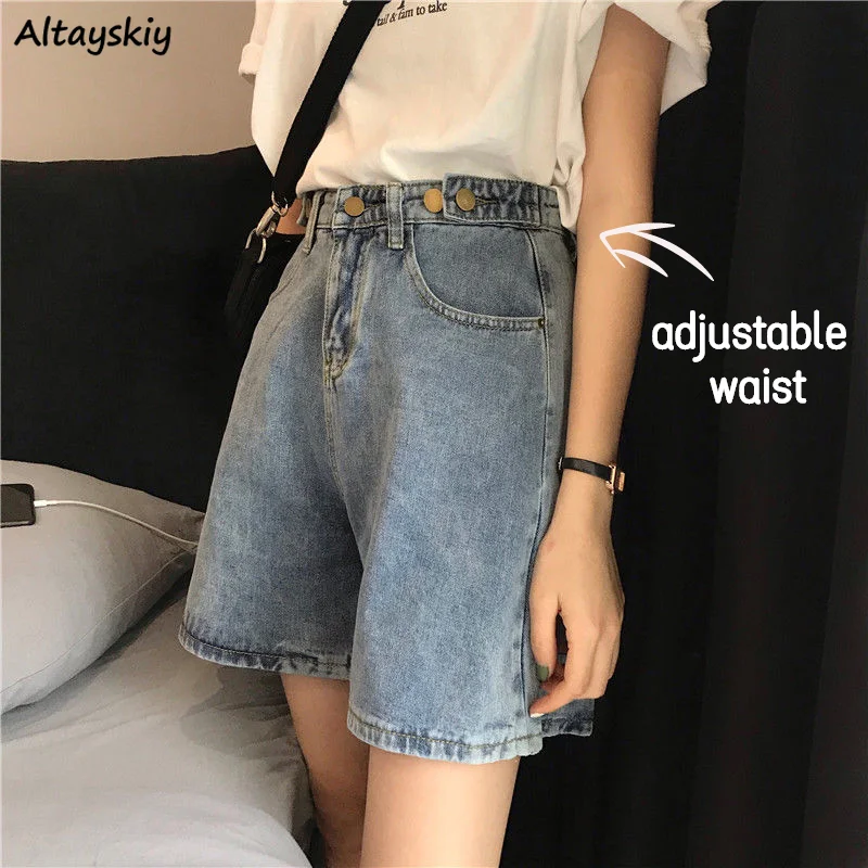 Shorts Women Denim Ins Trendy Summer All-match Simple Button-fly Retro Daily Straight Solid Casual Adjustable Waist Chic Empire
Shorts Women Denim Ins Trendy Summer All-match Simple Button-fly Retro Daily Straight Solid Casual Adjustable Waist Chic Empire