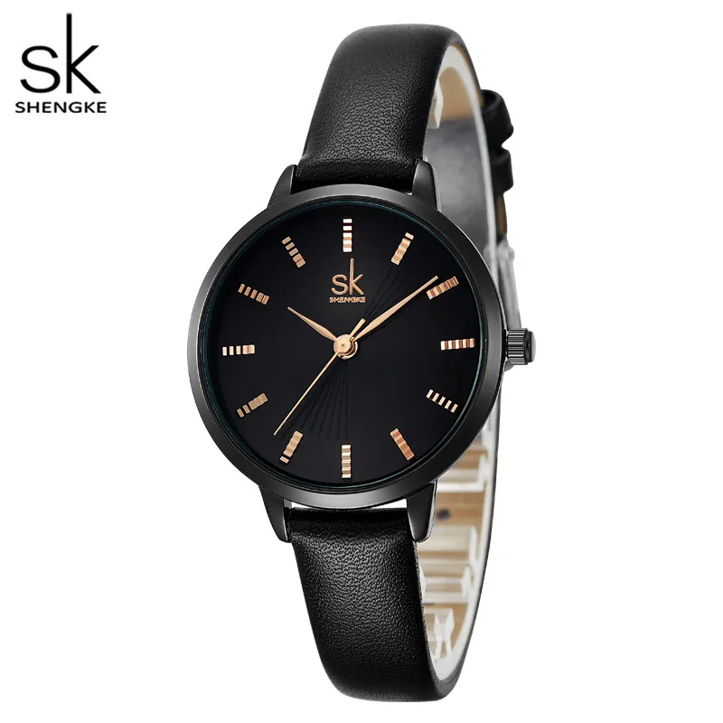 Shengke женские часы кофейная полоса бизнес стиль Relogio Feminino элегантные весы