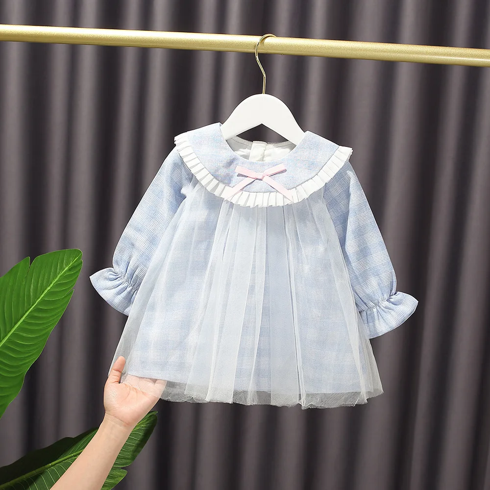 Spring kids girl baby clothes mesh stitching plaid dress for toddler girls children clothing baby birthday party dresses dress 
Spring kids girl baby clothes mesh stitching plaid dress for toddler girls children clothing baby birthday party dresses dress