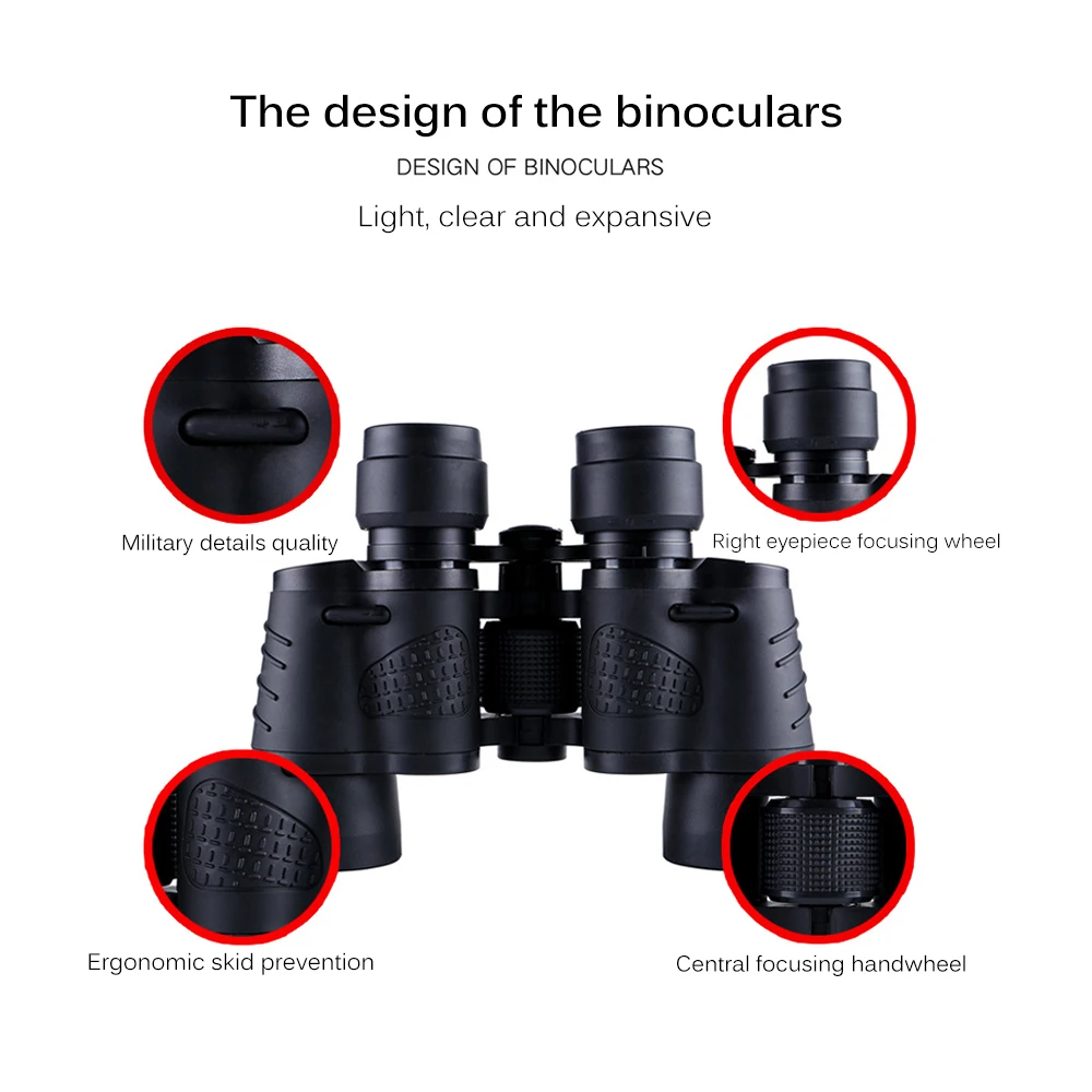 

80x80 Binoculars Optical High Clarity Telescope Lll Night Vision Binocular Fixed Zoom Hd 1000M High Power For Outdoor Hunting