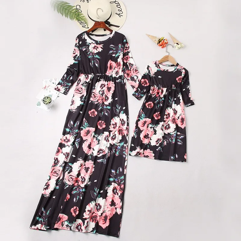 Mother & Kids Dress Long Dress Beach Party Bohemia Maxi Dress Printed Mother And Daughter Dress Nine-point Sleeve Long Dress
Mother & Kids Dress Long Dress Beach Party Bohemia Maxi Dress Printed Mother And Daughter Dress Nine-point Sleeve Long Dress