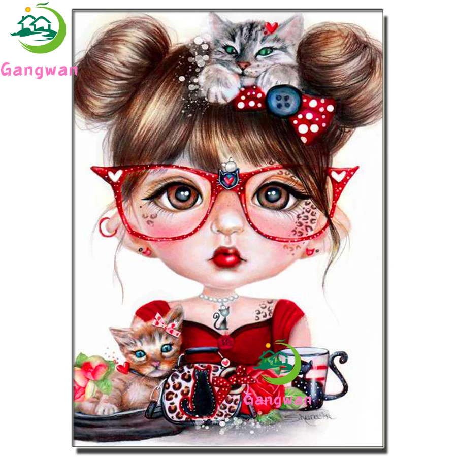 New 5D Diamond Painting Cartoon cat Diamond Mosaic Embroidery Full Drill cute glasses girl Picture Of Rhinestone Christmas Decor
New 5D Diamond Painting Cartoon cat Diamond Mosaic Embroidery Full Drill cute glasses girl Picture Of Rhinestone Christmas Decor