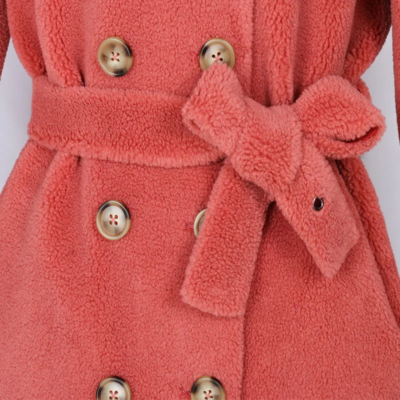 Nerazzurri Winter Long Warm Thick Fluffy Wool Teddy Coat with Belt Double Breasted Women's Faux Fur Trench Coat for Women 2021
Nerazzurri Winter Long Warm Thick Fluffy Wool Teddy Coat with Belt Double Breasted Women's Faux Fur Trench Coat for Women 2021