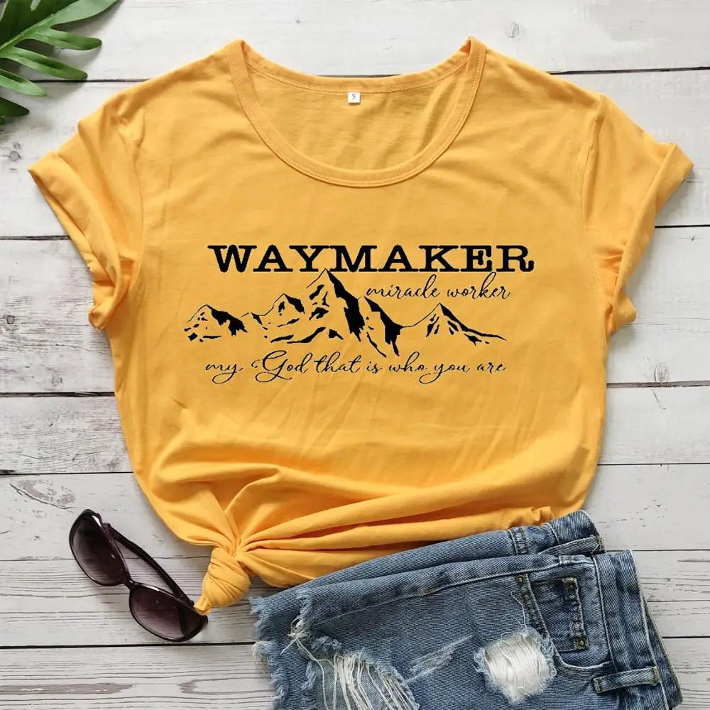Waymaker чудотворцем обещание Хранитель футболка горный Графический лозунг Цитата