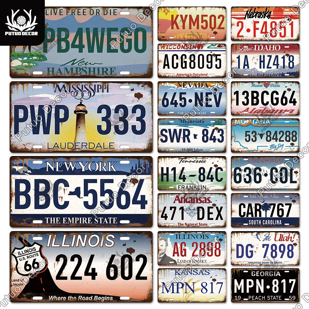 Putuo Decor American Metal Sign Licenses PlatePlaque Metal Vintage Tin Sign Decoration Cafe Man Bar Pub Cave Coffee Wall Decor 
Putuo Decor American Metal Sign Licenses PlatePlaque Metal Vintage Tin Sign Decoration Cafe Man Bar Pub Cave Coffee Wall Decor