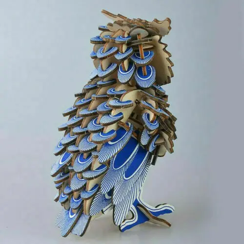 Больше DIY 3D деревянных ремесел деревянная Сова головоломка Строительство птица