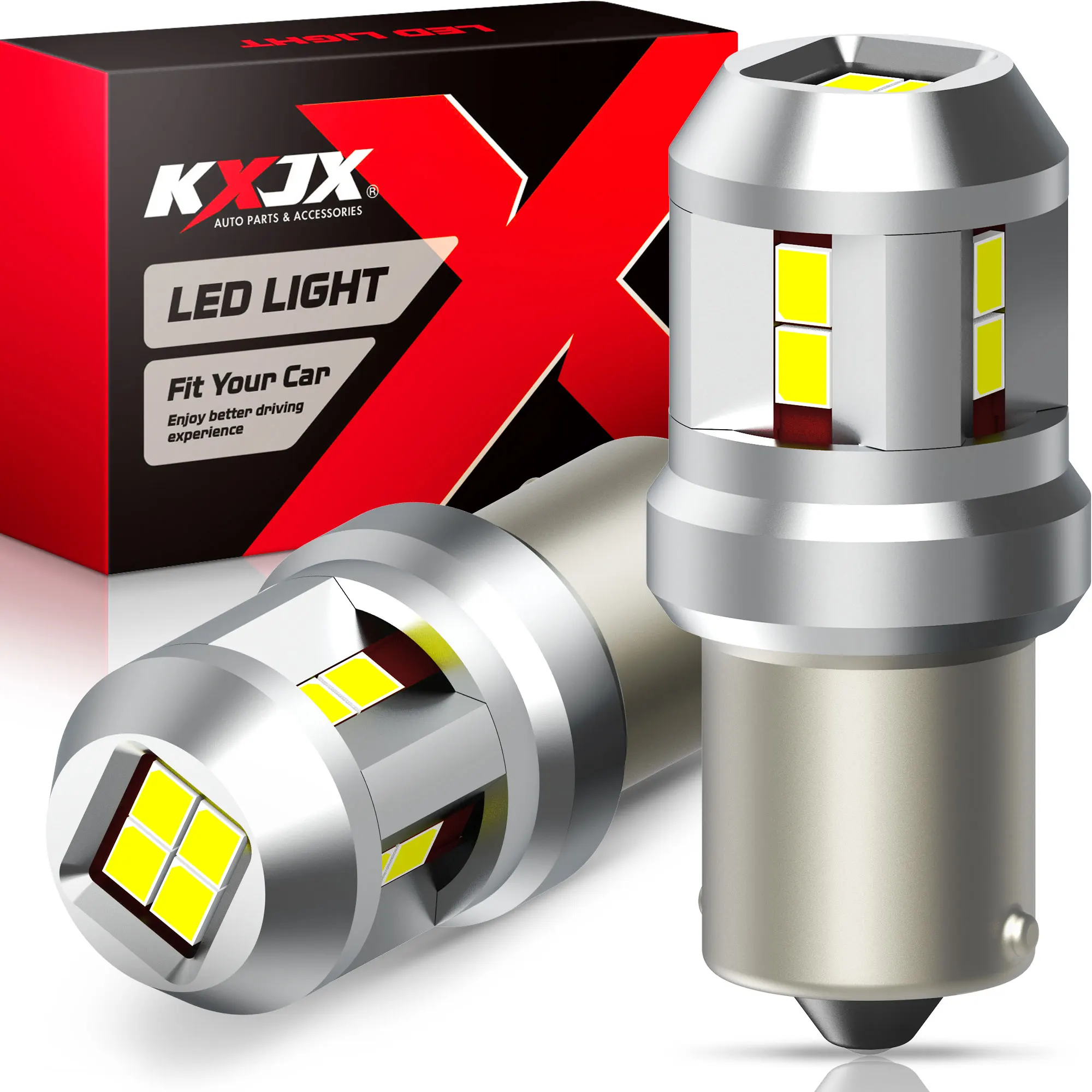 

KXJX 1156 7506 Canbus LED Bulbs Super Bright Brake Reverse Backup Tail Lights, P21W BA15S 5630 5730 White 6000K 1200LM
