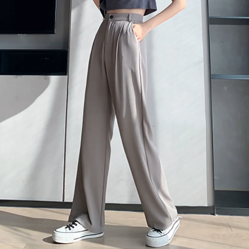 White Wide Leg Pants Women High Waist Trousers Casual Loose Suits Pants Solid Trousers For Women Zipper Pantalones Mujer 2021
White Wide Leg Pants Women High Waist Trousers Casual Loose Suits Pants Solid Trousers For Women Zipper Pantalones Mujer 2021