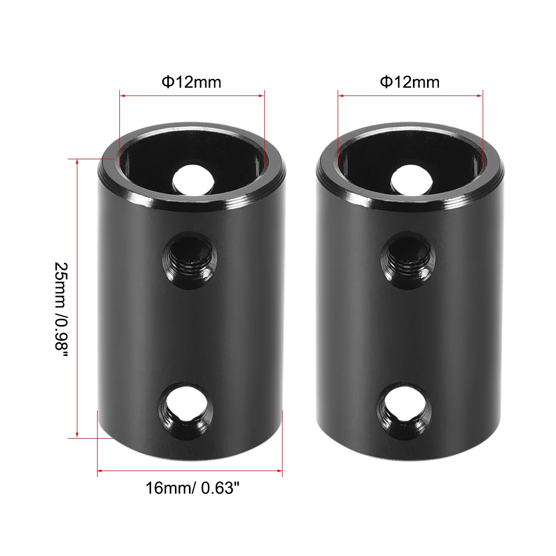 uxcell 4Pcs 12mm to 12mm Bore Rigid Coupling 25mm Length 16mm Diameter Black for Model Car, Model Boat, Hardware, Mould
uxcell 4Pcs 12mm to 12mm Bore Rigid Coupling 25mm Length 16mm Diameter Black for Model Car, Model Boat, Hardware, Mould