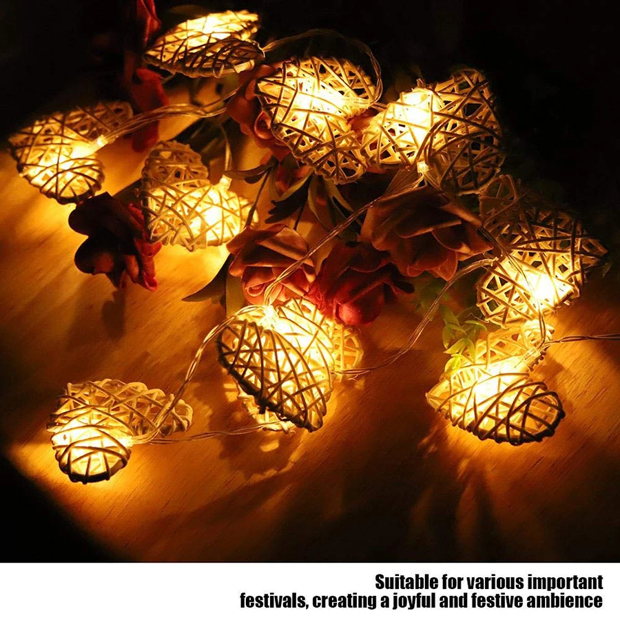 10/20/40leds Rattan Heart led string lights Holiday lighting Christmas Wedding Party Valentie's Day decoration Fairy Garland
10/20/40leds Rattan Heart led string lights Holiday lighting Christmas Wedding Party Valentie's Day decoration Fairy Garland