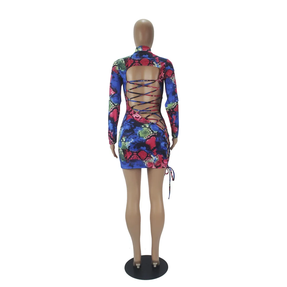 Snake Skin Printed Sexy Night Club Party Dress Women Vintage Lace Up Drawstring Bandage Dresses Streetwear Hollow Sporty Vestido
Snake Skin Printed Sexy Night Club Party Dress Women Vintage Lace Up Drawstring Bandage Dresses Streetwear Hollow Sporty Vestido