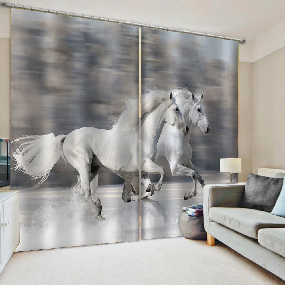 Morden white horse curtains 3D Window Curtains For Living Room Bedroom Customized size stereoscopic curtains
Morden white horse curtains 3D Window Curtains For Living Room Bedroom Customized size stereoscopic curtains