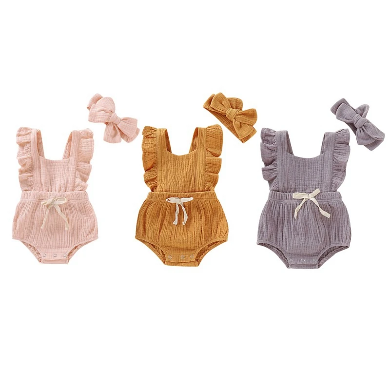 Baby Summer Clothing Newborn Baby Girls Sleeveless Bow Clothes Solid Rompers Ruffled Bodysuit Headband 2PCS Outfits
Baby Summer Clothing Newborn Baby Girls Sleeveless Bow Clothes Solid Rompers Ruffled Bodysuit Headband 2PCS Outfits