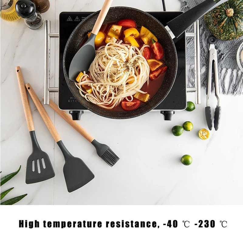 12pc Silicone Cooking Tools Set Spatula Shovel Spoon With Wooden Handle Kitchenware Practical Kitchen Cooking Utensils
12pc Silicone Cooking Tools Set Spatula Shovel Spoon With Wooden Handle Kitchenware Practical Kitchen Cooking Utensils