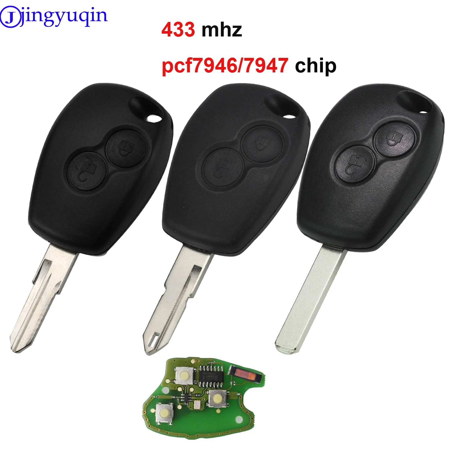 Jingyuqin 2 кнопки дистанционного ключа для Renault Duster модус Клио 3 Twingo DACIA Logan Sandero Kangoo 433