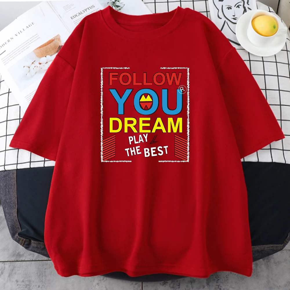 Follow You Dream Print Female Cotton T-shirts Retro Fit T-shirts Fashion Style High Quality T-shirt Cool Crewneck Womans Tshirt
Follow You Dream Print Female Cotton T-shirts Retro Fit T-shirts Fashion Style High Quality T-shirt Cool Crewneck Womans Tshirt
