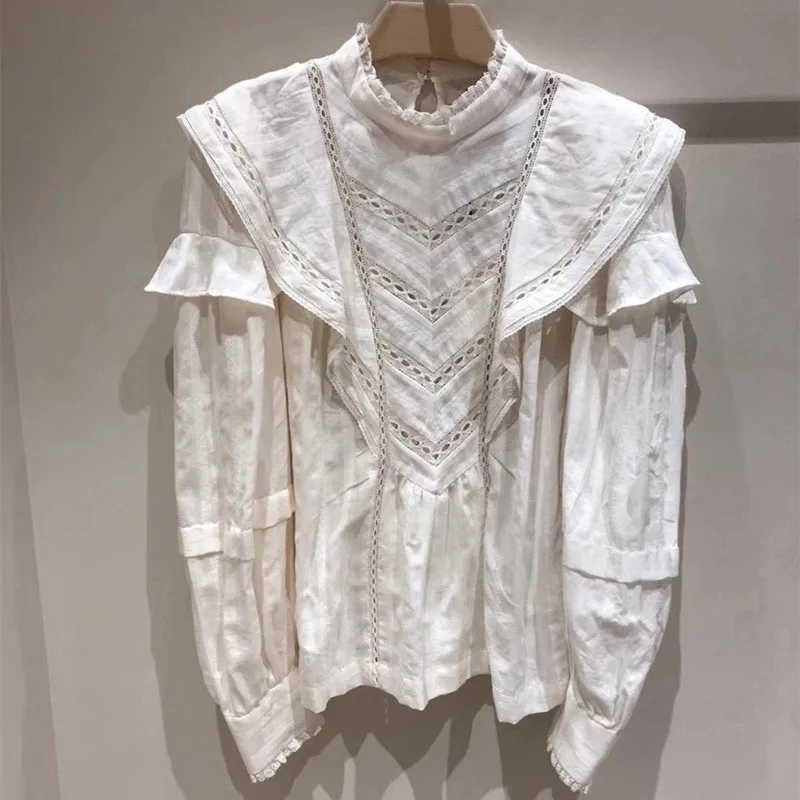 Woman Autumn Winter Solid Color Hollow Out Designed Shirt Female High Street Brand White Blouse Ladies High Version Tops ML227
Woman Autumn Winter Solid Color Hollow Out Designed Shirt Female High Street Brand White Blouse Ladies High Version Tops ML227