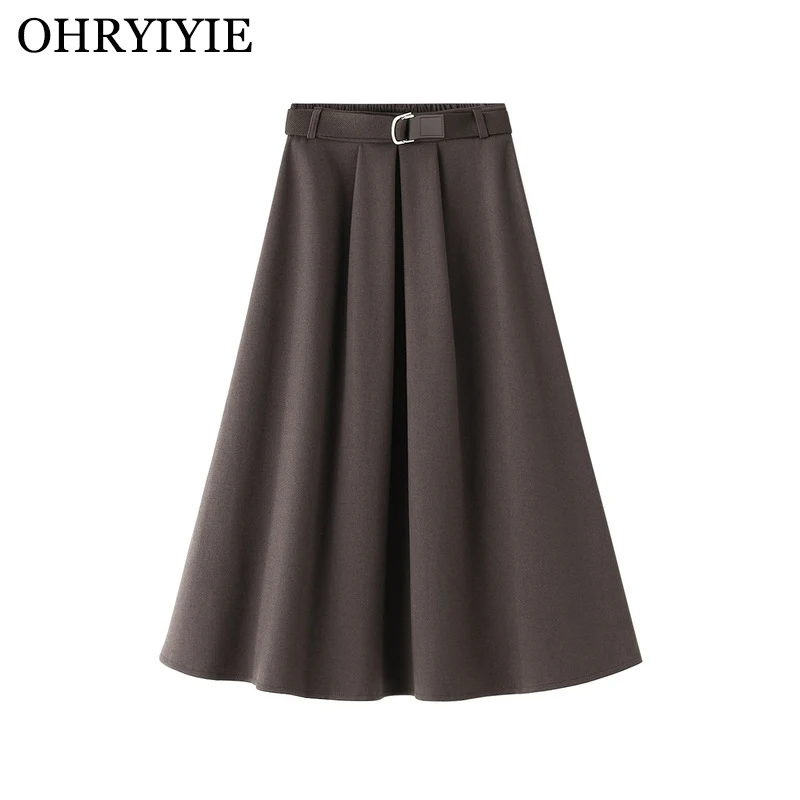 OHRYIYIE High Quality Woolen High Waist Skirt Women 2021 Autumn Winter Vintage Pleated Skirt Female Khaki Brown Long Midi Skirts
OHRYIYIE High Quality Woolen High Waist Skirt Women 2021 Autumn Winter Vintage Pleated Skirt Female Khaki Brown Long Midi Skirts