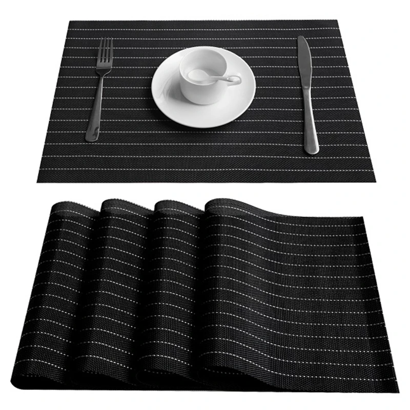 4Pcs/Set Anti-slip Stripe Desk Placemats Kitchen Heat Insulated Dinning Table Mats
4Pcs/Set Anti-slip Stripe Desk Placemats Kitchen Heat Insulated Dinning Table Mats