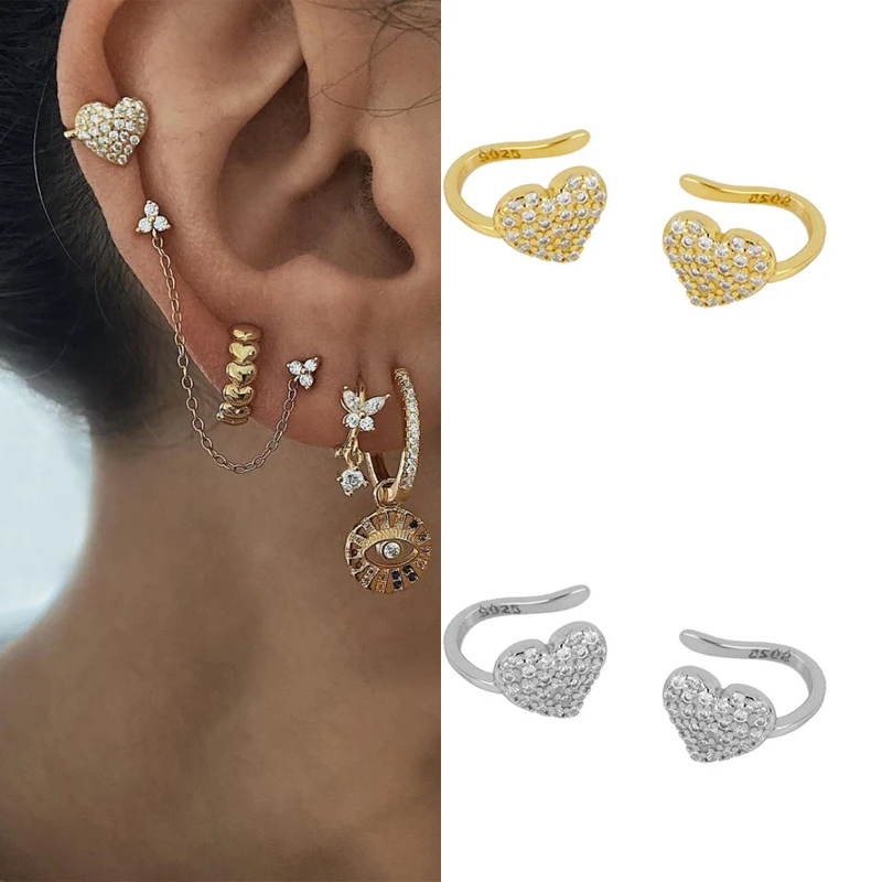 Wedding Clip on Earrings 2021 New Trend Gold Silver Filled Full Zircon Cute Heart Ear Clips Cuffs Party Gift Jewelry серьги
Wedding Clip on Earrings 2021 New Trend Gold Silver Filled Full Zircon Cute Heart Ear Clips Cuffs Party Gift Jewelry серьги
