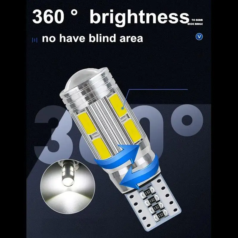 

LED Interior Light Bulb License Map Side Marker 6000K Width 5630 Display Reading Led T10 Car Lamp 5730 F0I1