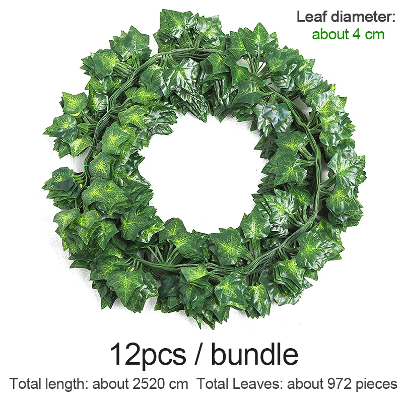 972pcs Leaf 1 Bundle 25M Home Decor Artificial Ivy Leaf Garland Plants Vine Fake Foliage Flowers Creeper Green Ivy Wreath Rattan
972pcs Leaf 1 Bundle 25M Home Decor Artificial Ivy Leaf Garland Plants Vine Fake Foliage Flowers Creeper Green Ivy Wreath Rattan