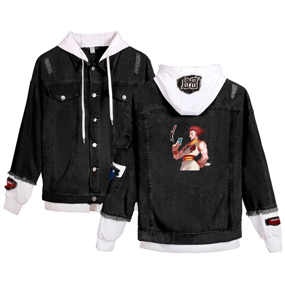 Anime Hunter X Hunter Winter Men Jacket and Coat Comic Hisoka Hooded Denim Jacket Fashion Mens Jean Jackets Outwear Male Cowboy
Anime Hunter X Hunter Winter Men Jacket and Coat Comic Hisoka Hooded Denim Jacket Fashion Mens Jean Jackets Outwear Male Cowboy