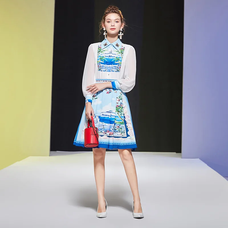 Designer Autumn New Women'S Crystal Honey Applique Fashion Party Casual Beach Print Vintage Elegant Long Sleeve Dress
Designer Autumn New Women'S Crystal Honey Applique Fashion Party Casual Beach Print Vintage Elegant Long Sleeve Dress