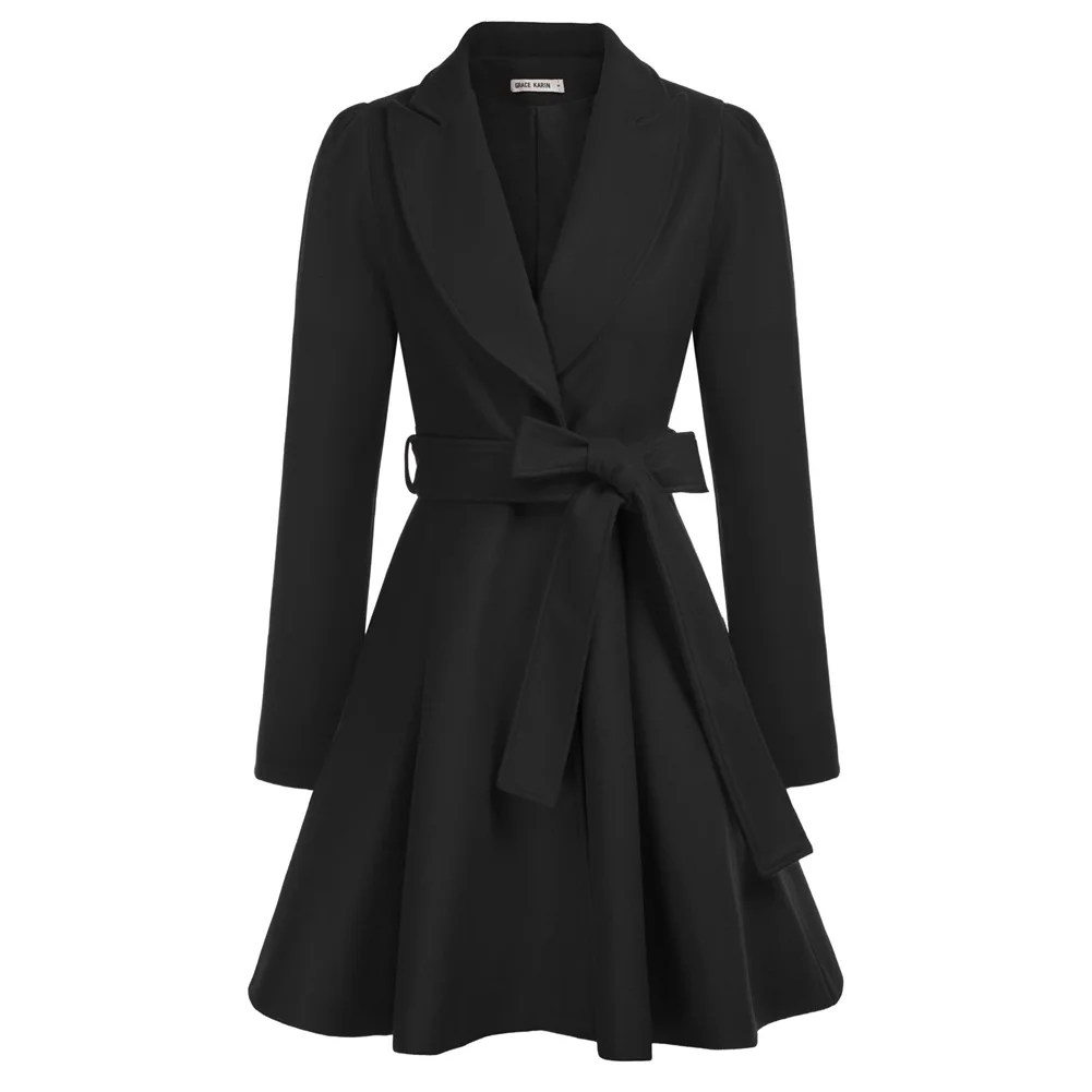 GK Women Wool Blends Coat Puffed Sleeves Lapel Collar Outerwear With Belt With Belt-fitted Sleeve Lapel Dragon Phoen
GK Women Wool Blends Coat Puffed Sleeves Lapel Collar Outerwear With Belt With Belt-fitted Sleeve Lapel Dragon Phoen