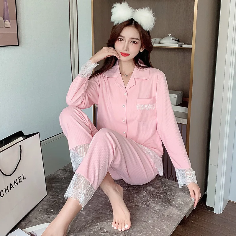Women Pink Lace Feather Pajamas Sets 2PCS Cotton Pyjamas Suit Bride Sexy Turn-Down Collar Nightwear Autumn Lounge Home Sleepwear
Women Pink Lace Feather Pajamas Sets 2PCS Cotton Pyjamas Suit Bride Sexy Turn-Down Collar Nightwear Autumn Lounge Home Sleepwear
