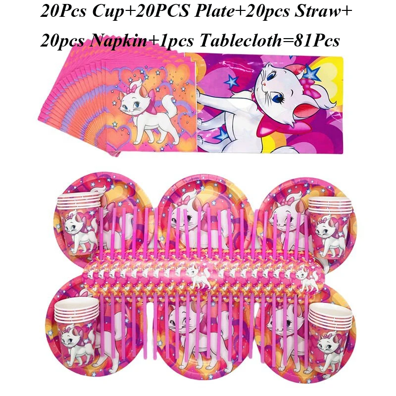 Disney Marie Cat Girls Birthday Party Disposable Tableware The Aristocats Cup Plate Decoration Baby Shower Kids Party Supplies
Disney Marie Cat Girls Birthday Party Disposable Tableware The Aristocats Cup Plate Decoration Baby Shower Kids Party Supplies