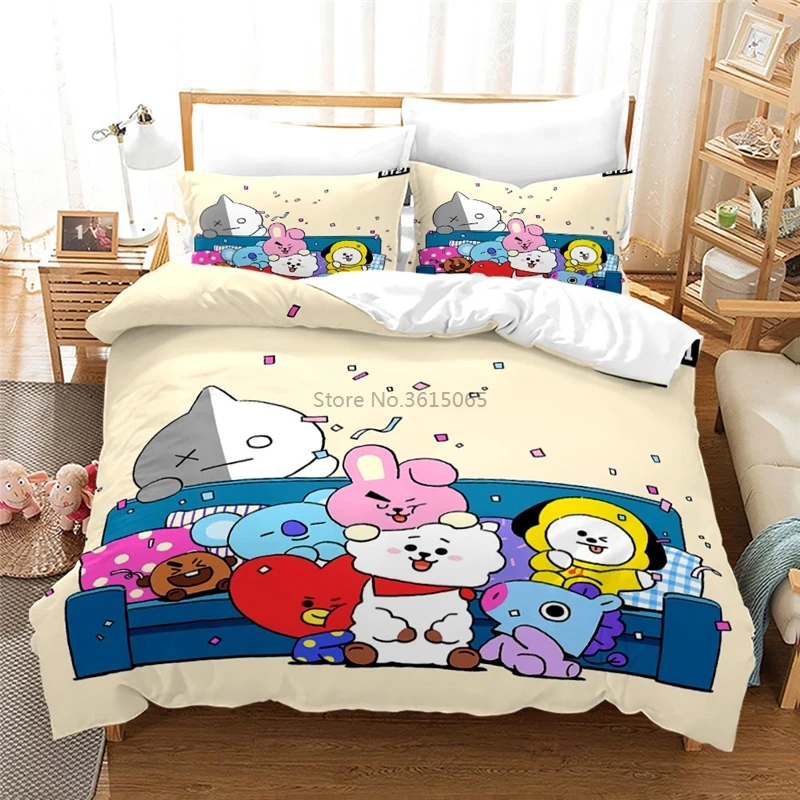 Cartoon BT21 3d Printed Bedding Set Bed Linen Adults Kids Children Bedclothes Duvet Cover Pillowcases Twin Full Queen King Size
Cartoon BT21 3d Printed Bedding Set Bed Linen Adults Kids Children Bedclothes Duvet Cover Pillowcases Twin Full Queen King Size