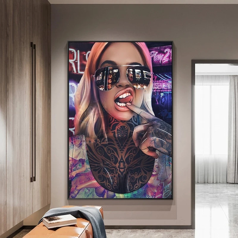 Abstract Sexy Bad Girl Canvas Paintings Graffiti Tattoo Woman Wall Art Canvas Posters and Prints Picture Cuadors for Living Room
Abstract Sexy Bad Girl Canvas Paintings Graffiti Tattoo Woman Wall Art Canvas Posters and Prints Picture Cuadors for Living Room