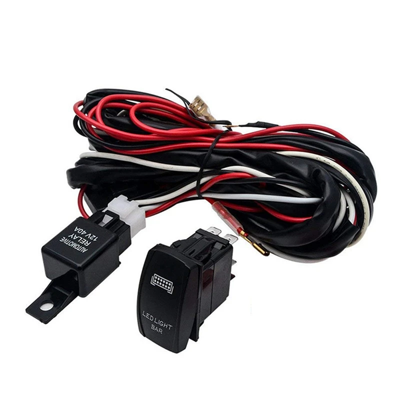 LED Light Bar Rocker On/Off Switch with Relay Wiring Harness Kit 12V 40A Relay for Jeep RV Boat Trailer
LED Light Bar Rocker On/Off Switch with Relay Wiring Harness Kit 12V 40A Relay for Jeep RV Boat Trailer