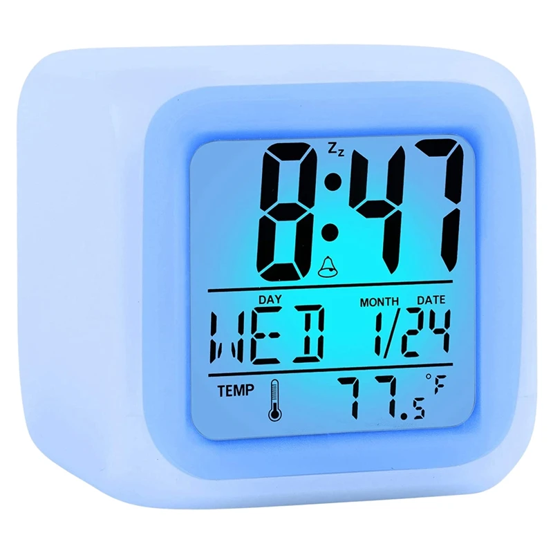 

Цифровой дорожный будильник для спальни, маленькие настольные прикроватные часы для мальчиков и девочек, светодиодный ночсветильник с ото...