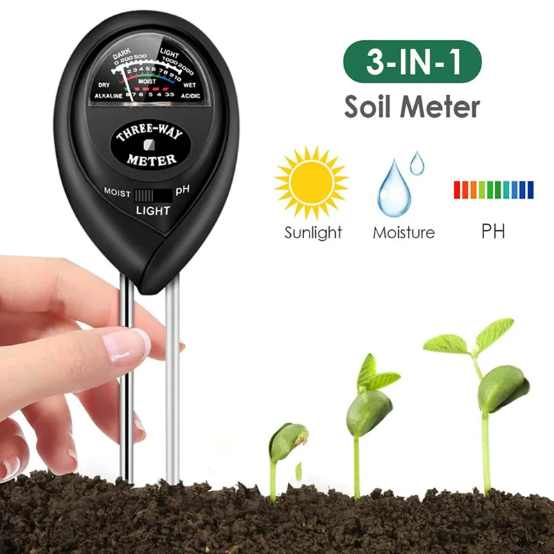 

Анализатор влажности почвы 3 в 1, измеритель влажности, PH, освещенности, для садовых растений, цветов, прибор для проверки влажности
