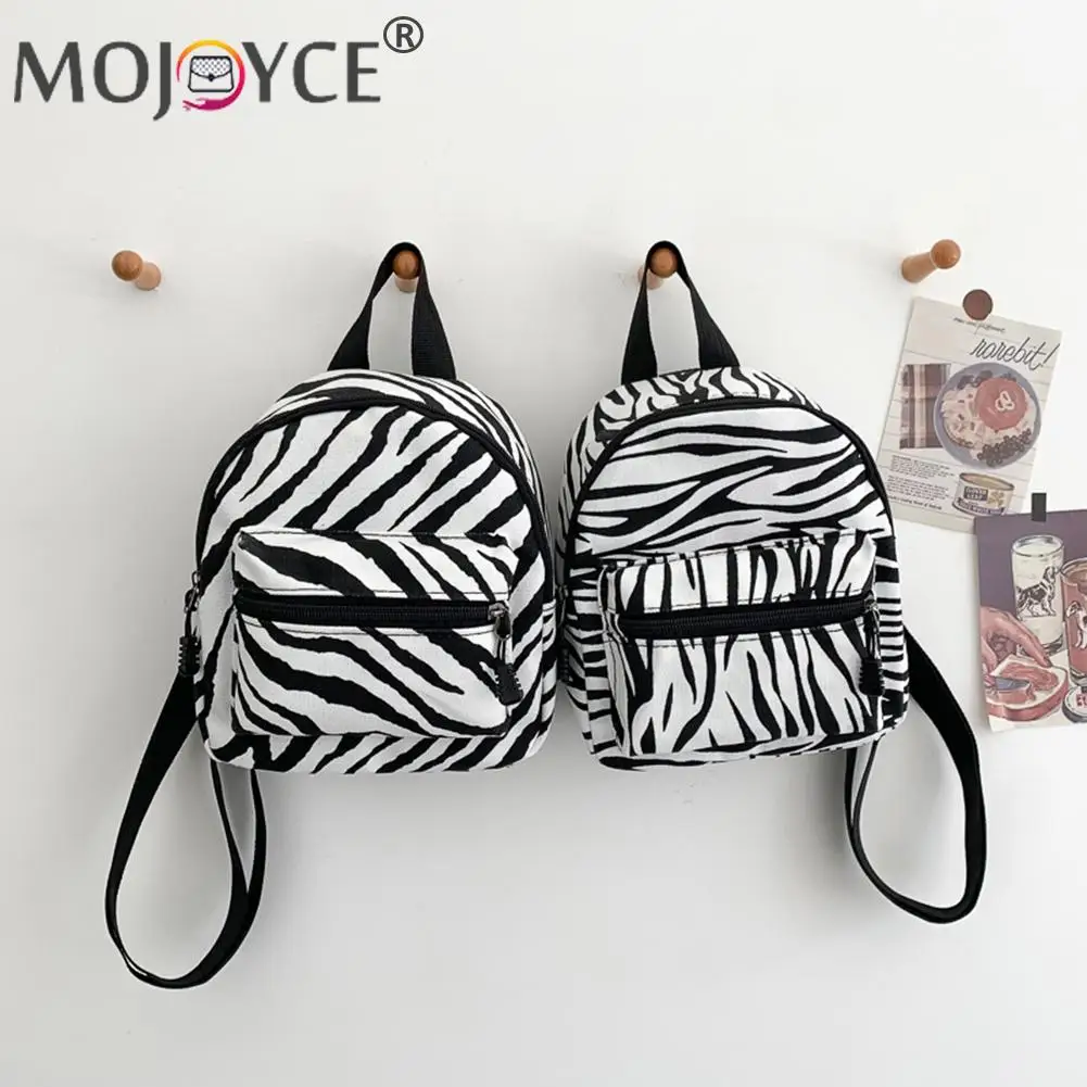 Preppy Style Fashion Canvas Zebra Printing Shoulder Crossbody Backpack Women Casual Travel Zipper Mini School Rucksack 
Preppy Style Fashion Canvas Zebra Printing Shoulder Crossbody Backpack Women Casual Travel Zipper Mini School Rucksack