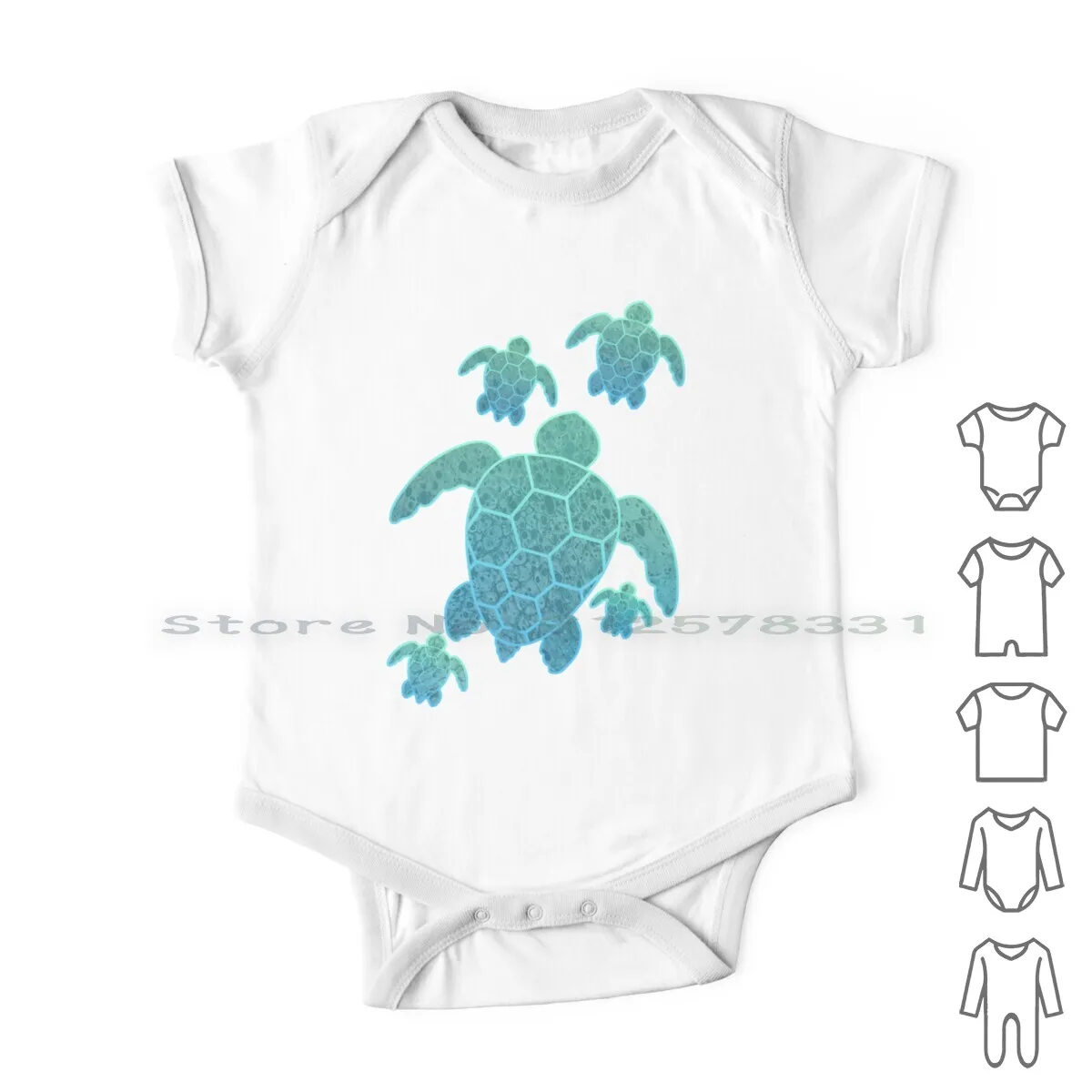 

Family Of Sea Turtles Newborn Baby Clothes Rompers Cotton Jumpsuits Blue Green Teal Baby Turtles Sea Ocean Exotic Turtle Family