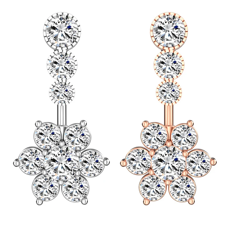 1pc Flower Belly Button Ring Navel Piercing Surgical Steel Barbell Bar Zircon Nombril Ombligo for Woman Sexy Body Jewelry 14G
1pc Flower Belly Button Ring Navel Piercing Surgical Steel Barbell Bar Zircon Nombril Ombligo for Woman Sexy Body Jewelry 14G